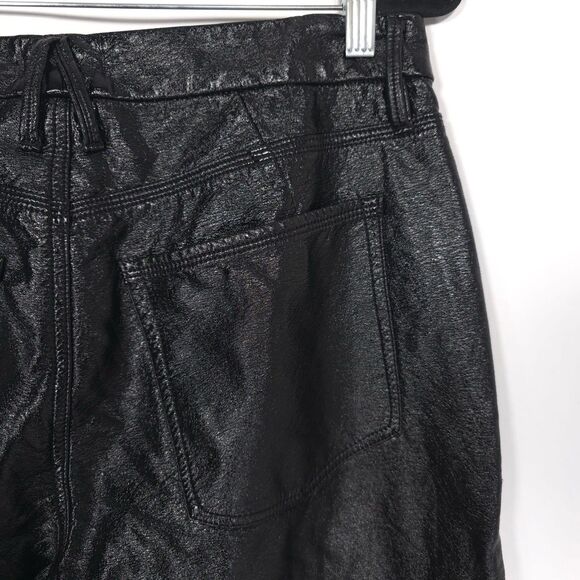 GOOD AMERICAN Women’s 10/30 Elegant Black Faux Leather Pants GNV464 - Picture 7 of 12